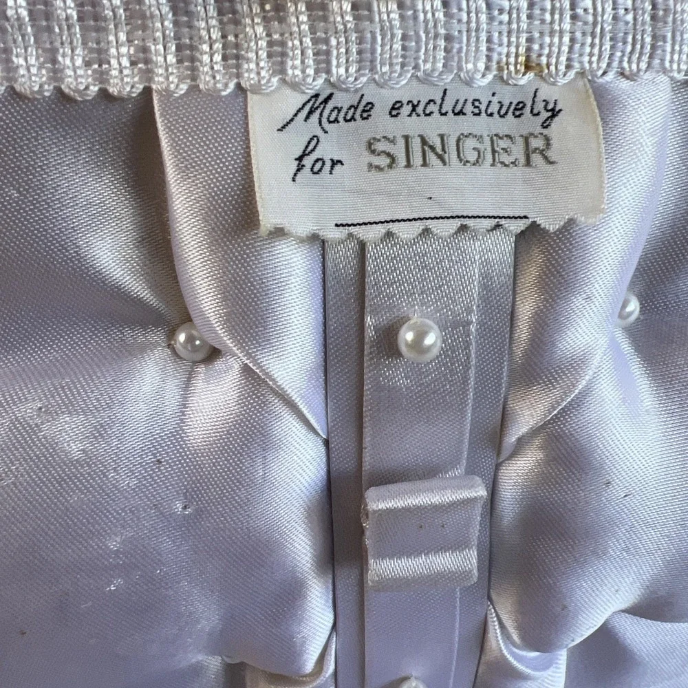 Vintage Singer Sewing Basket Rectangular Woven Wicker‎ Box w/ Handles